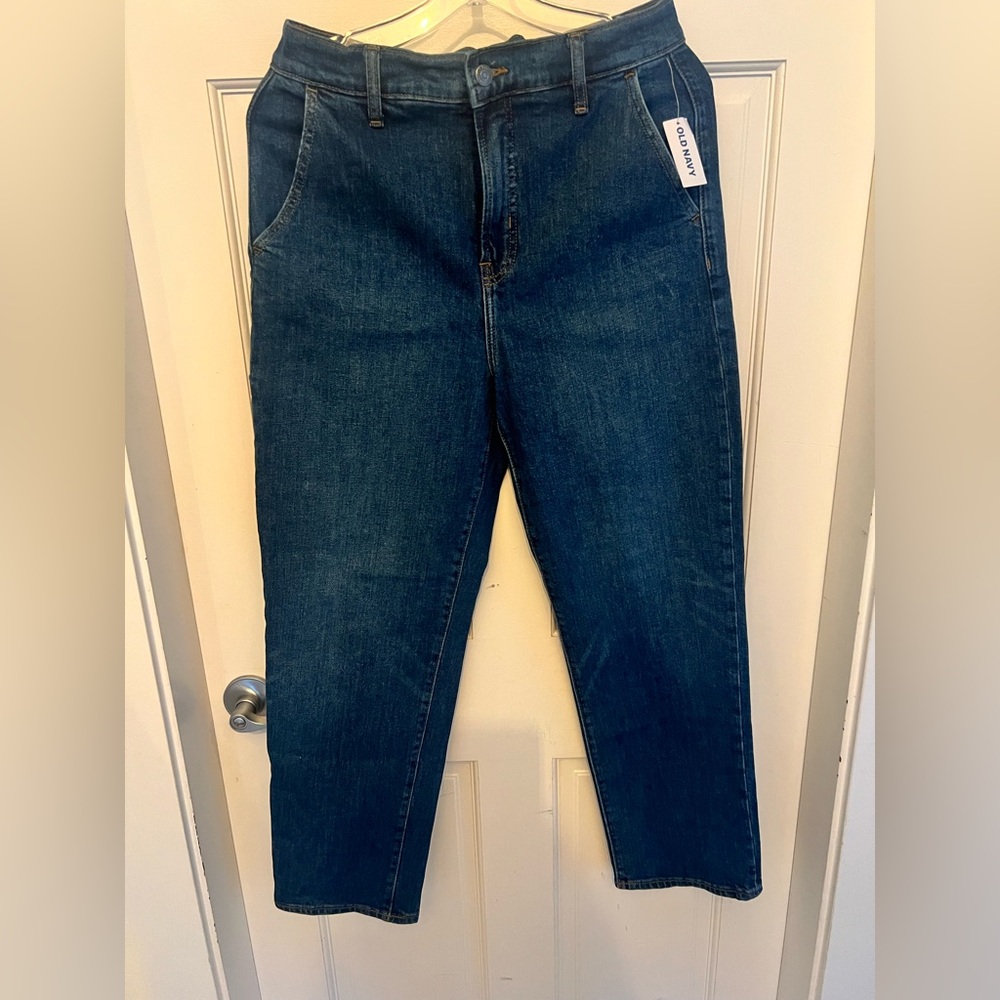 NWT Old Navy Women's High Rise Workwear Jeans - Dark Blue